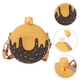 Bouteilles d'eau beignet enfants Silicone étanche boisson mignon enfants sangle tasse femmes manches bandoulière boisson nouveauté boire Portable