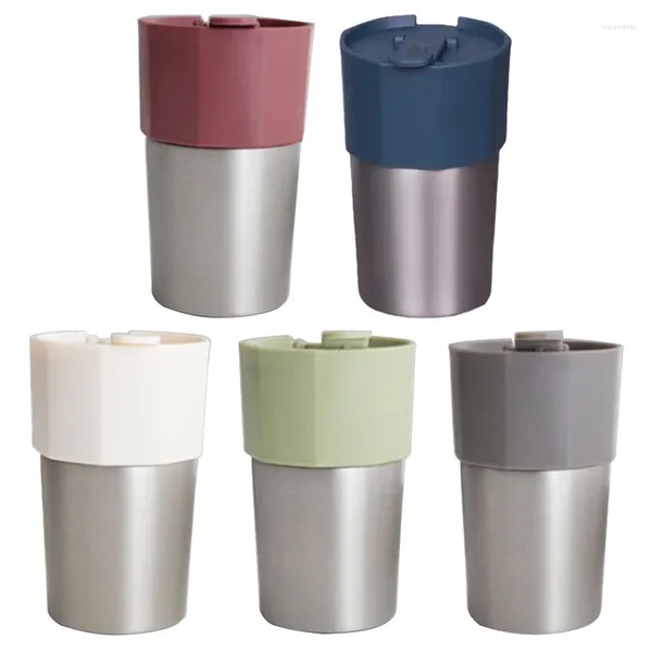 Bouteilles d'eau double mur en acier inoxydable tasses à café de voyage incomparables tasses de gobelet thé à lait de tumbler avec couvercle 5 couleurs pour les amis