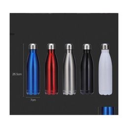 Botellas de agua Doble pared de 500 ml de acero inoxidable Coca -Coca -Coca Botella Vacú en forma de cola Viajamiento al aire libre DH1075 Drop entrega H DHM4K