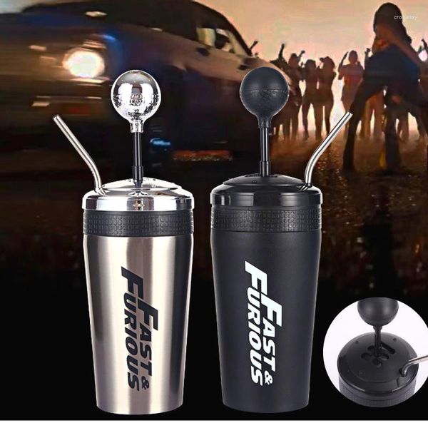 Bouteilles d'eau Fast And Furious 10 Movie Cup avec couvercle en paille Style à bascule pour voiture 600 ml