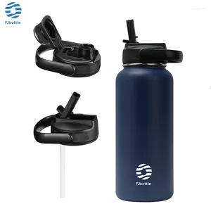 Waterflessen FEIJIAN Thermosfles Met Stro Sport Roestvrijstalen Thermoskan Geïsoleerd Handvat Deksel 950/1200 ml