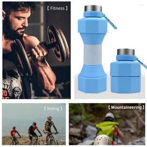 Bouteilles d'eau fitness bouteille fuite haltère pliant pour voyager 650 ml de la coupe sport hommes femmes cyclisme idéal