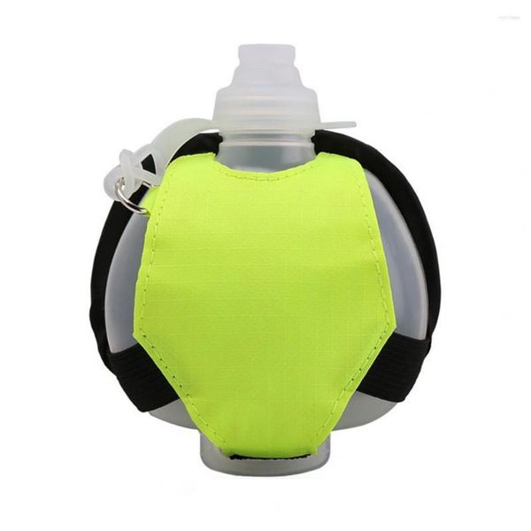 Botellas de agua Botella de boca de silicona flexible Sello de color fluorescente Deporte Muñeca ajustable 200 ml Correr por la noche