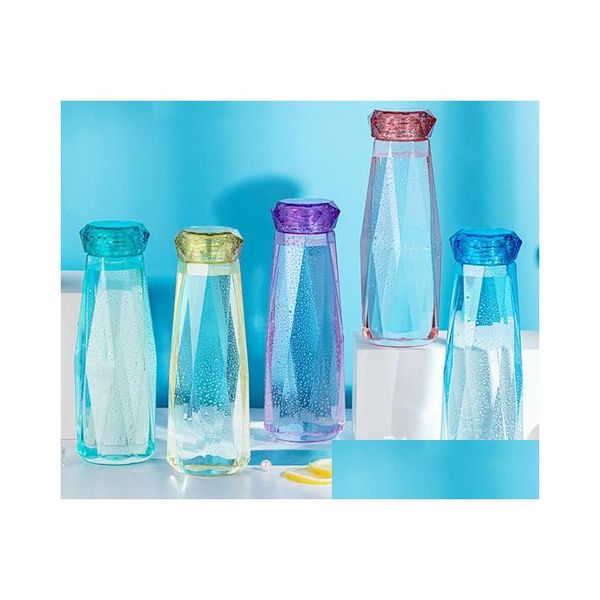 Bouteilles d'eau Bouteille en verre de pierres précieuses - 500 ml Transparent pour les voyages avec un design en cristal créatif pour les sports et les cadeaux de Noël. Déposez Dh2P9