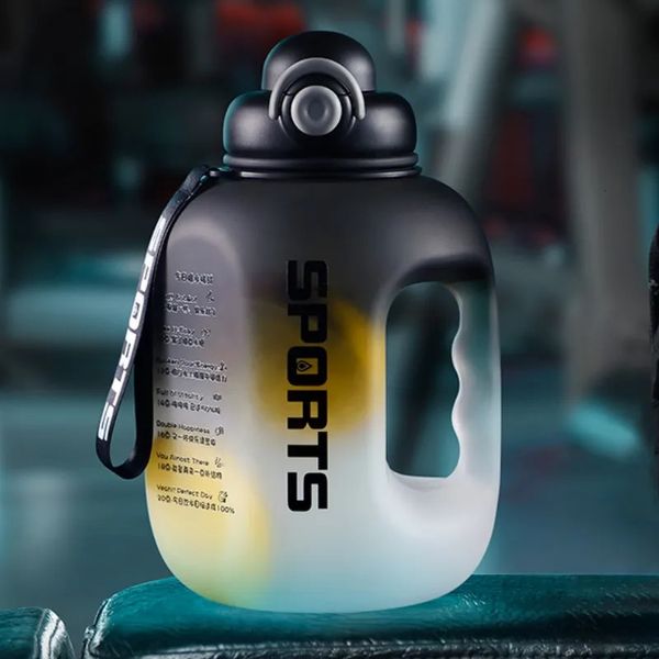 Bouteilles d'eau GIANXI Sport bouteille Portable Fitness tasse en plastique avec paille grande capacité voyage en plein air grand Drinkware 231130