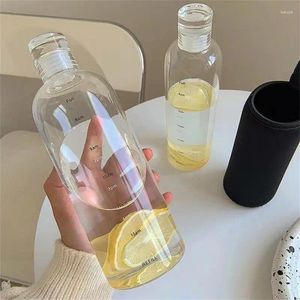 Cup cadeau des bouteilles d'eau avec du temps à échelle du temps Plastique pour sport voyage 500 ml pour enfants gymnase de lait transparent