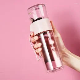 Bouteilles d'eau bouteille de thé en verre à double paroi de haute qualité avec infuseur fleuriste business drinkware cadeau