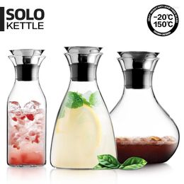 Wasserflaschen Haushalt Große Kapazität Glas Kaltkrug Kühlschrank Wasserkocher für Limonade Kaffee Teekanne Set