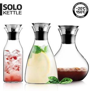 Waterflessen Huishoudelijke Grote Capaciteit Glas Koude Kruik Koelkast Waterkoker Voor Limonade Koffie Thee Pot Set