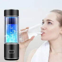 Bouteilles d'eau Bouteille d'hydrogène Générateur portable Tasse à boire en verre Cadeau d'anniversaire sain 300 ml Technologie PEM riche