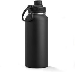 Waterflessen ge￯soleerd 1000 ml 32 oz roestvrijstalen stalen dubbele muur vacu￼m brede mond sport met lekkende tuit deksel 221119