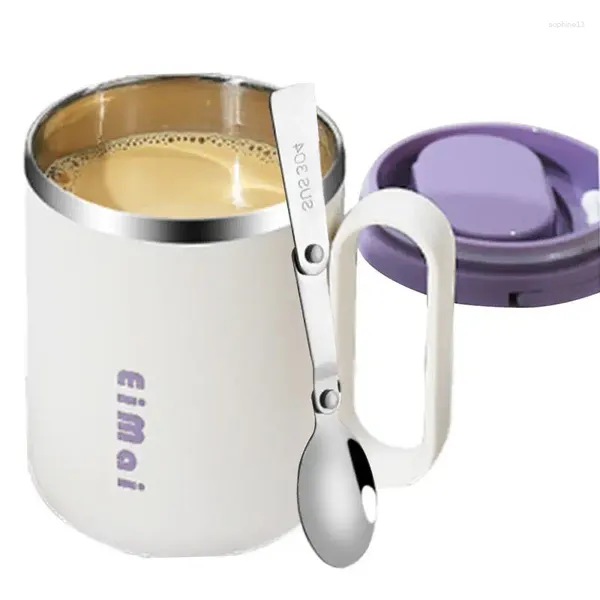 Bouteilles d'eau Isulated Gobers 460ml Anti-Scald Coffee Mug avec couvercle Double couche de voyage Cadeau pour les amis Famille