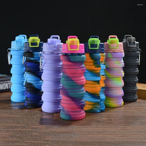 Articles de bouteilles d'eau 500 ml sportifs de voyage de voyage de qualité alimentaire BPA BPA Silicone en silicone pliable pliable à boisson drinkware bouteille