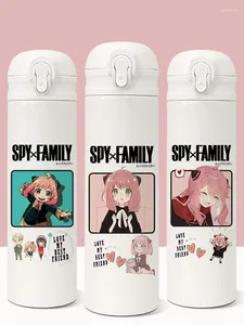 Botellas de agua Japón Anime Thermos Cup SPY X TEMA FAMILIAR NIÑOS SEÑORA DIARIO CON PAJA 304 Acero inoxidable