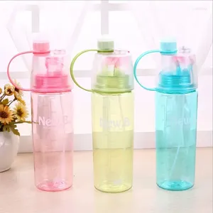 Bouteilles d'eau keelorn pulvérisation bouteille sport 400 ml 600 ml créatif bpa plastique gratuit boisson portable pour boire