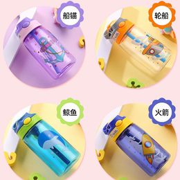 Bouteilles d'eau Enfants Sippy Cup Creative Cartoon Bébé Alimentation Tasses Avec Pailles Étanche En Plein Air Portable Enfants