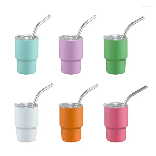 Botellas de agua L69A Copa de automóvil de acero inoxidable con taza de viaje de paja para la oficina en casa o duradero