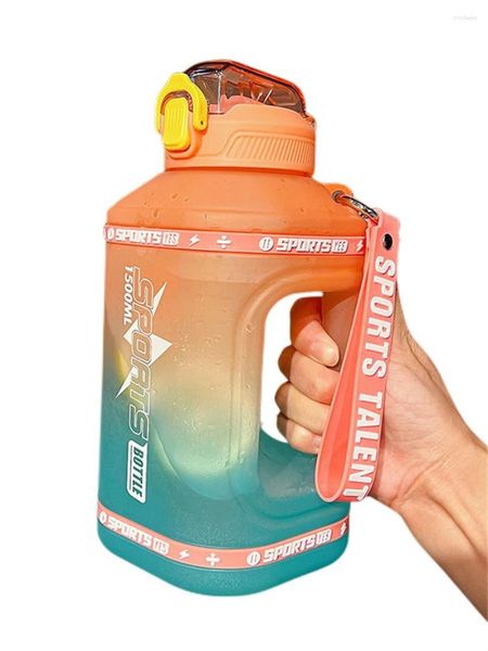 Bouteilles d'eau grande capacité 1.5L mode force hommes femmes bouteille Sports de plein air Fitness natation approvisionnement anti-goutte à boire J522