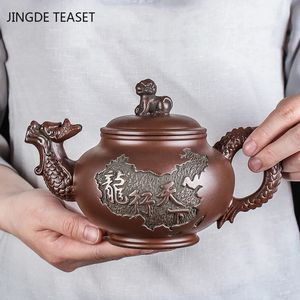 Bouteilles d'eau Grande capacité Yixing violet argile théières à la main tasse à thé cérémonie de thé bouilloire Zisha Teaware accessoires Drinkware 231214