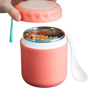 Bouteilles d'eau Grande Soupe Thermos Portable Déjeuner Tasse Avec Cuillère Robuste Antirouille Isolé Nourriture Pot Silicone Poignée Pour 221118