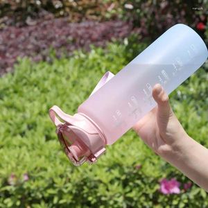 Bouteilles d'eau litre bouteille de Sport avec marqueur de temps tasse anti-fuite motivationnelle Portable pour le Sport de plein air Fitness