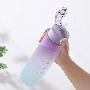 Waterflessen LMHBJY 900 Kleurverloop Grote capaciteit Strobeker Vrouwelijke draagbare plastic fles Student Buitensporten