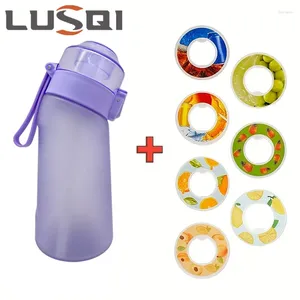 Bouteilles d'eau bouteille aromatisée à l'air lusqi avec 7 anneaux de saveur sport fuite de fuite de 500 ml
