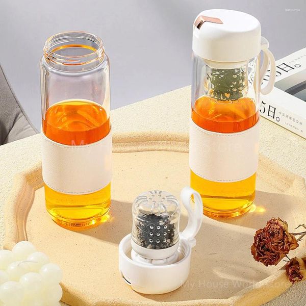 Bouteilles d'eau tasse de thé magnétique avec infuseur infuseur en verre résistant à la chaleur BPA BPA en pressage à café pour le bureau des adultes pour les adultes