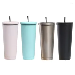 Waterflessen moderne geïsoleerde tumbler 750 ml roestvrijstalen koffiekopje eenvoudige theemok herbruikbare flessenvriendelijke kopjes cups