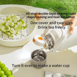 Bouteilles d'eau tasse grande capacité tasse séparation de thé 316 en acier inoxydable sports extérieurs