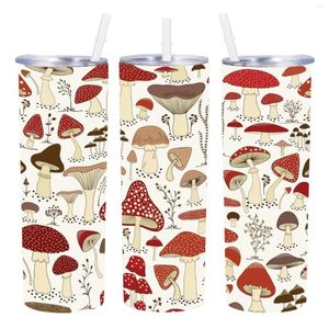 Botellas de agua Vaso de hongos con tapa y pajita Taza aislada de 20 onzas Botella de viaje Taza de café Regalos de cumpleaños únicos para mujeres