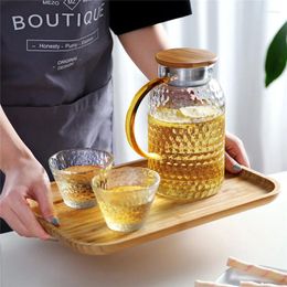 Bouteilles d'eau Oneisall Pitcher en verre Pot 1500 ml Puche résistante à la chaleur et réglemente la bouilloire carrée bouillante pour le thé Chaleira