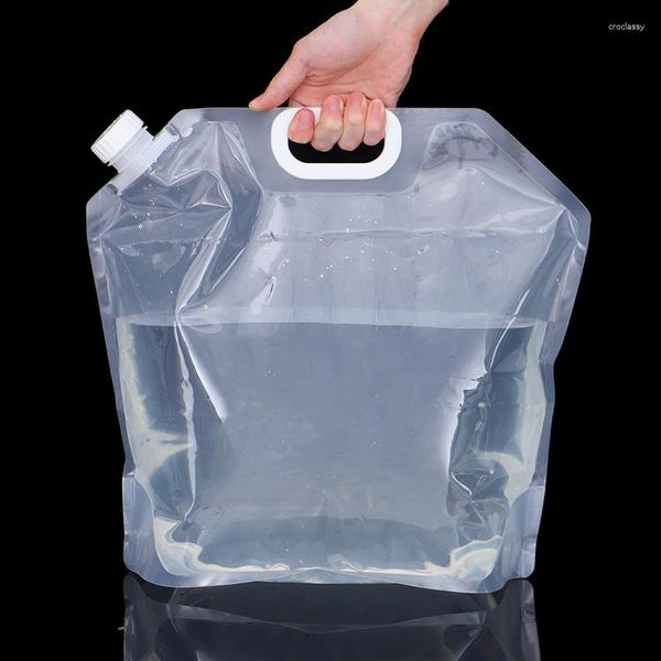 Botellas de agua Bolsa de almacenamiento de escalada plegable al aire libre Paquete de hidratación Contenedor de depósito Beber Camping