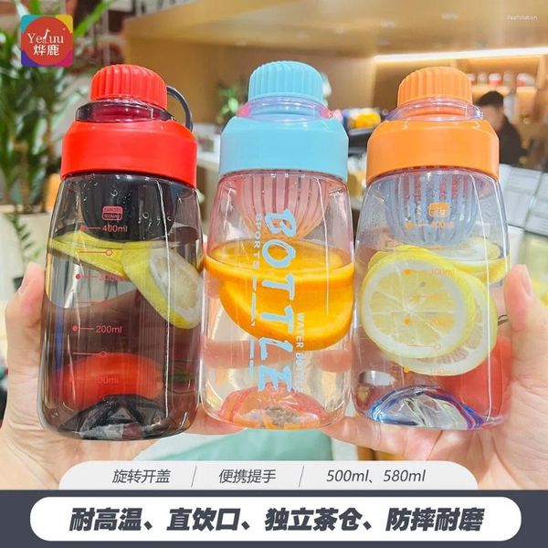 Botellas de agua Copa de deportes al aire libre Plastic Summer Portable Anti -Drop primaria Escuela primaria Estudiante directo
