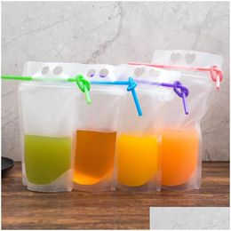 Botellas de agua Oz Bebidas Bebas Bolsas esmerilado Papel de soporte de plástico Bolsa de plástico Probación de calor con ST Drop del Dhrgi