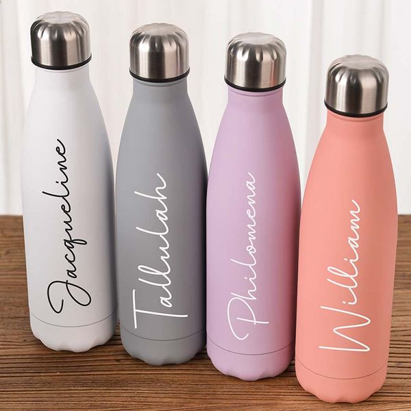 Botellas de agua Botella de agua personalizada Botella aislada personalizada Botella de agua deportiva Termo frío Regalos de boda Vasos de dama de honor 230906