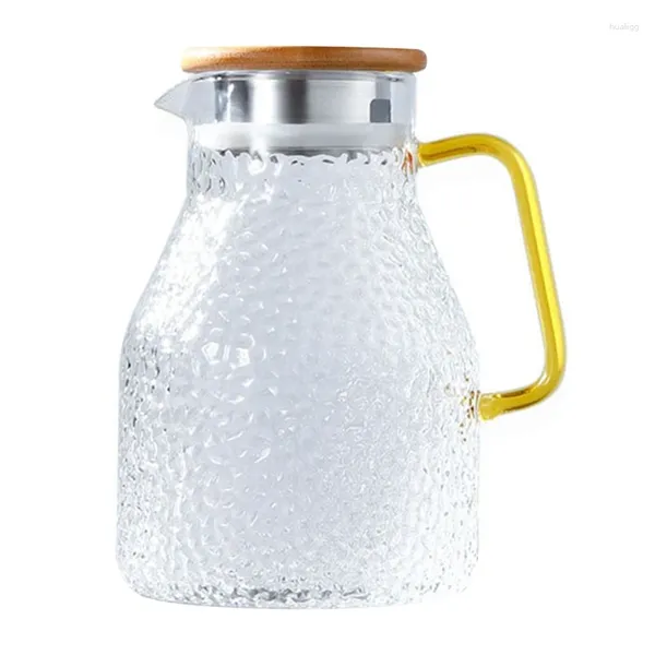 Bouteilles d'eau pichet Pot en verre 2000Ml pichet résistant à la chaleur et ensemble bouilloire carrée bouillante pour le thé maison CNIM