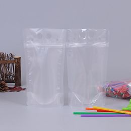 Waterflessen Plastic Drink Pouches Tassen met rietjes Rits niet-giftig Disposable Drinkcontainer Party Servies W0301