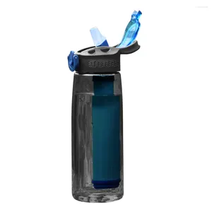 Waterflessen Draagbare 650 ml Bobble Hydratatiefilterfles Camping Wandelen Reizen Filteren Gezond drinken met kompas