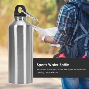 Bouteilles d'eau portables 700 ml de bouteille de sport aluminium pour le camping à vélo extérieur bouilloire avec couvercle