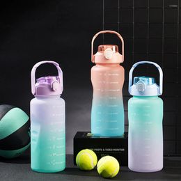 Bouteilles d'eau Portable Bottle Grosted Gradient 2000 ml 800 ml Sports Drink Drinkware de grande capacité pour la randonnée en camping en cours d'exécution