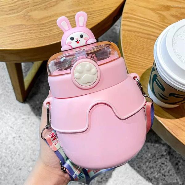 Bouteilles d'eau, tasse portable, sûre à utiliser, facile à nettoyer, taille pratique, matériaux de haute qualité, garde les boissons froides/école Miffey Rabbit