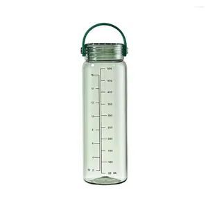 Waterflessen draagbare beker met schaal van 500 ml lekbestendige flesgreep voor mannen dames ideaal reisgymsport hoog