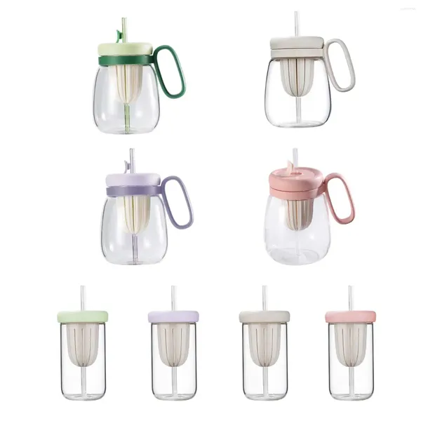 Botellas de agua Taza de beber portátil Vaso de vidrio con infusor de té para deportes de senderismo adolescentes