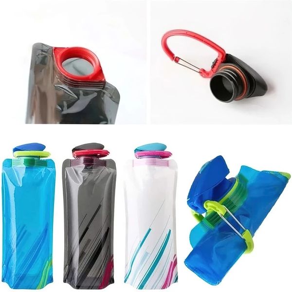 Botellas de agua Portable Plegado Sports Bolsas de agua Ultralight Duckbill Bolsa de aguas plegables Botella suave de senderismo al aire libre Camping Waters cubos