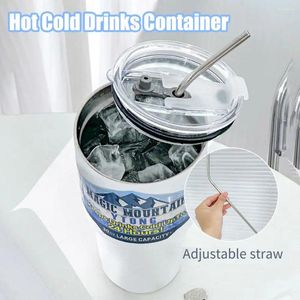 Bouteilles d'eau tasse de glace portable en acier inoxydable isolé avec paille pour les boissons capacité de bureau