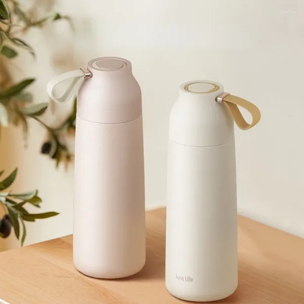 Botellas de agua Taza de acero inoxidable portátil con tapa Taza de aislamiento Cálido Estudiante femenino 12 horas 350 ml