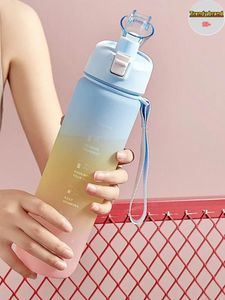 Bouteilles d'eau Realme 1000 ml bouteille sportive avec marqueur temporel fuite de voyage extérieur portable drinkware plastique bpa gratuit