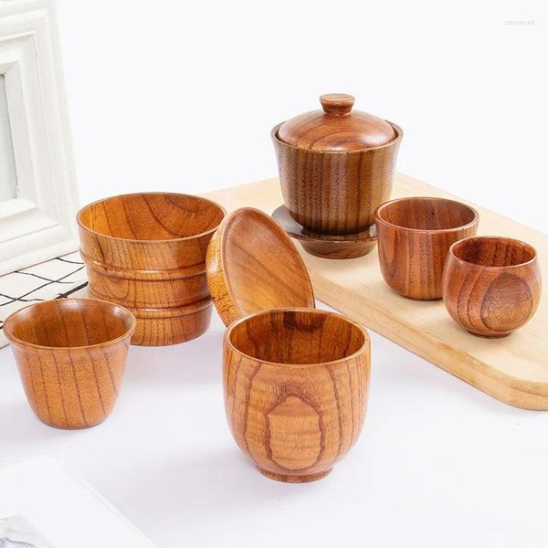 Bouteilles d'eau Restaurant maison poignée tasse à café cadeau pratique en bois aigre Jujube créatif