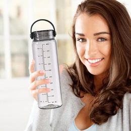 Bouteilles d'eau réutilisables tasse de 500 ml bouteille résistante à la fuite avec échelle manche portable pour les hommes femmes idéales de voyage de voyage sports de gym